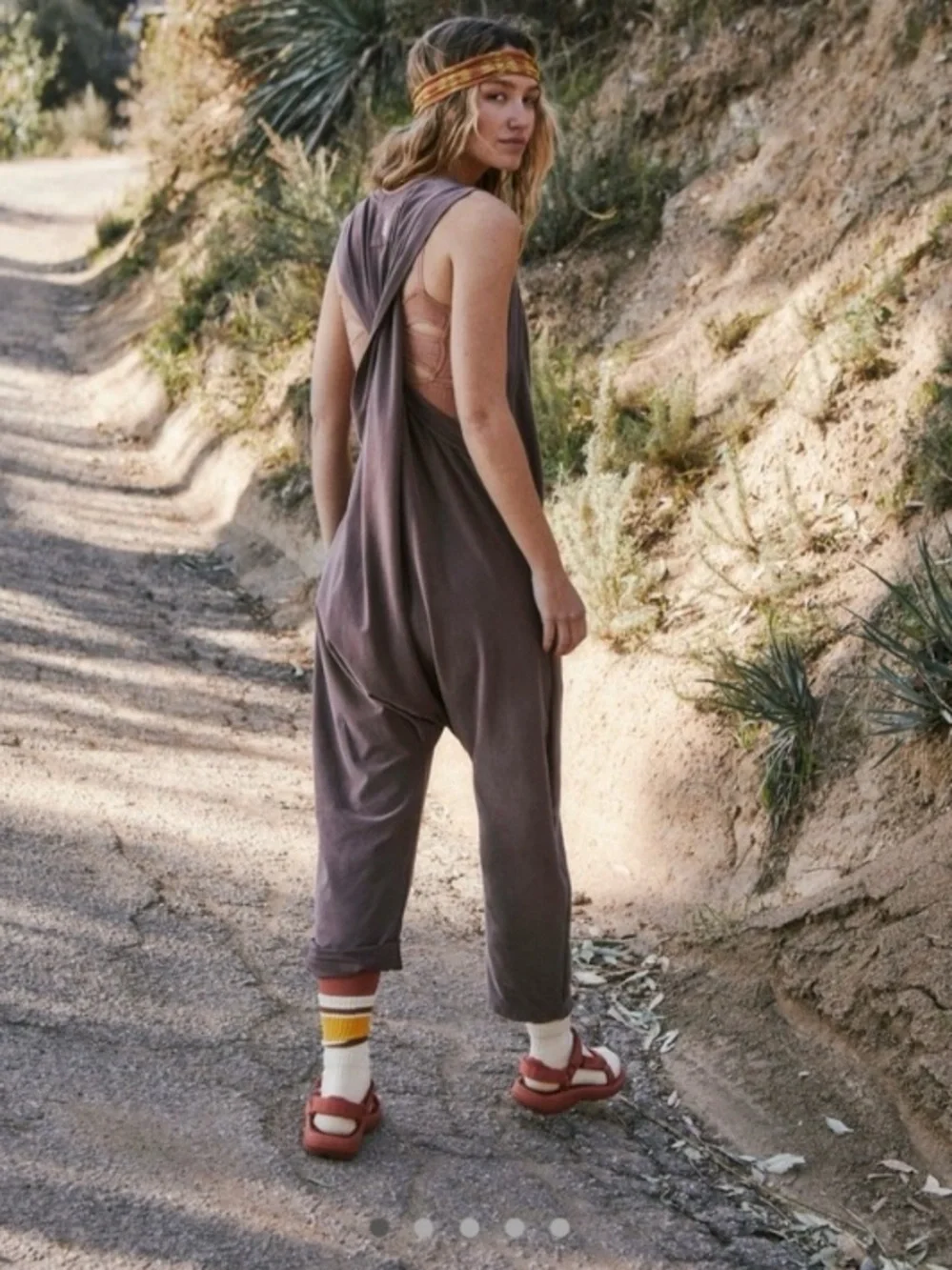 FP Movement Hot Shot Twisted Onesie, Charcoal Brown - Size Medium - Picture 1 of 11